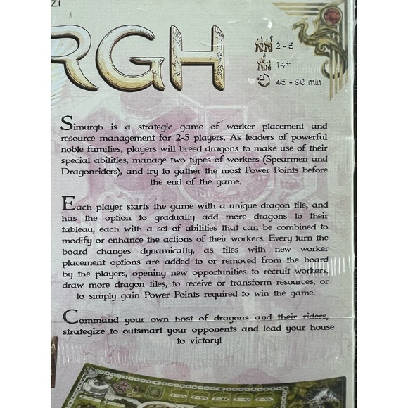 Simurgh Board Game by Pierluca Zizzi 2015 NSKN Legendary Games, New and Sealed - Picture 3 of 10